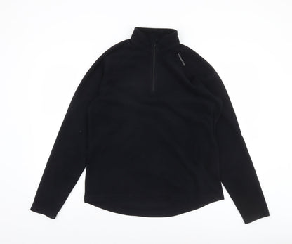 Quechua Women's Black Fleece 1/2 Zip Pullover Sweatshirt Size 12