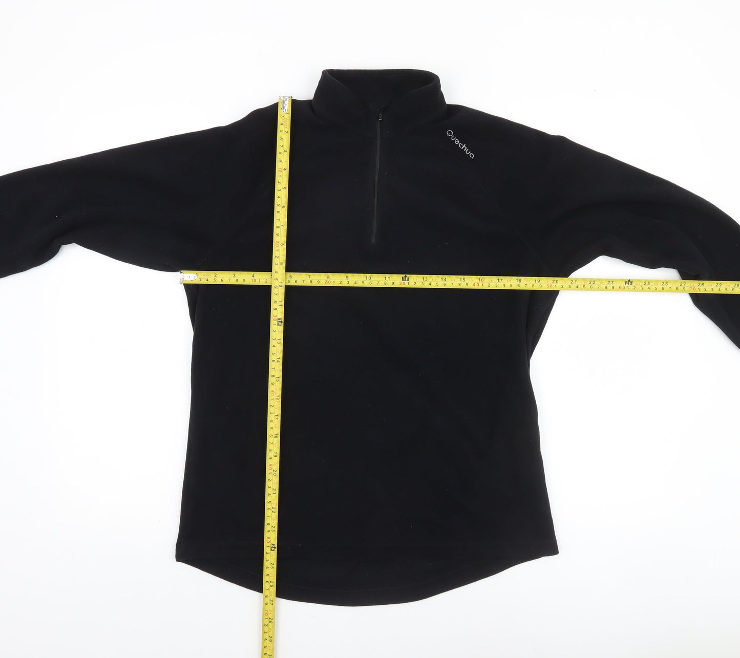 Quechua Women's Black Fleece 1/2 Zip Pullover Sweatshirt Size 12