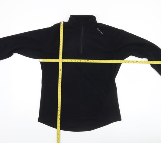 Quechua Women's Black Fleece 1/2 Zip Pullover Sweatshirt Size 12