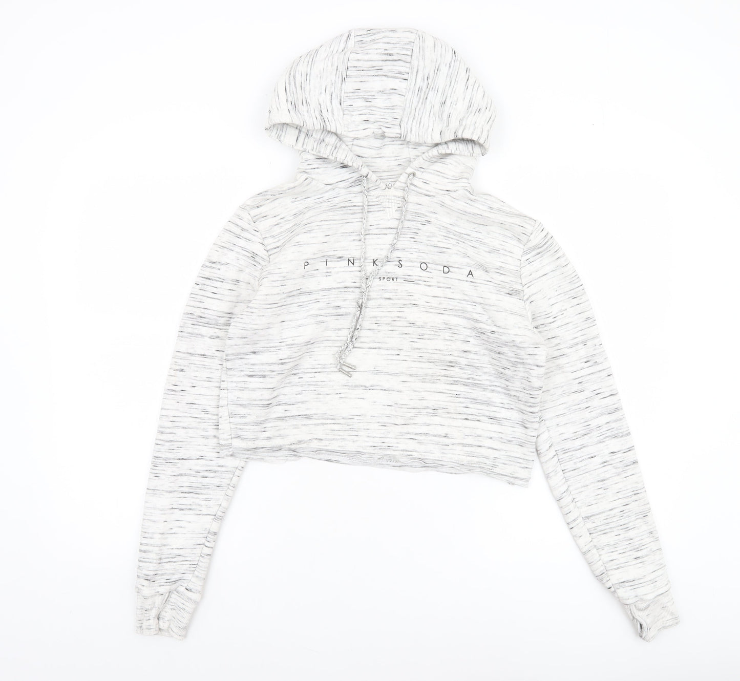 Womens UK Size 10 Pink Soda Sport Grey Pullover Hoodie