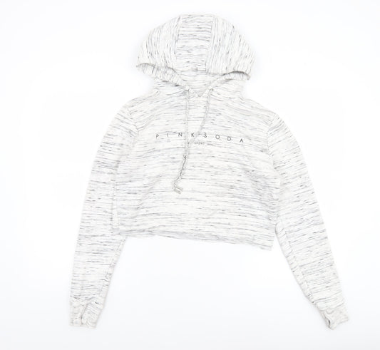 Womens UK Size 10 Pink Soda Sport Grey Pullover Hoodie
