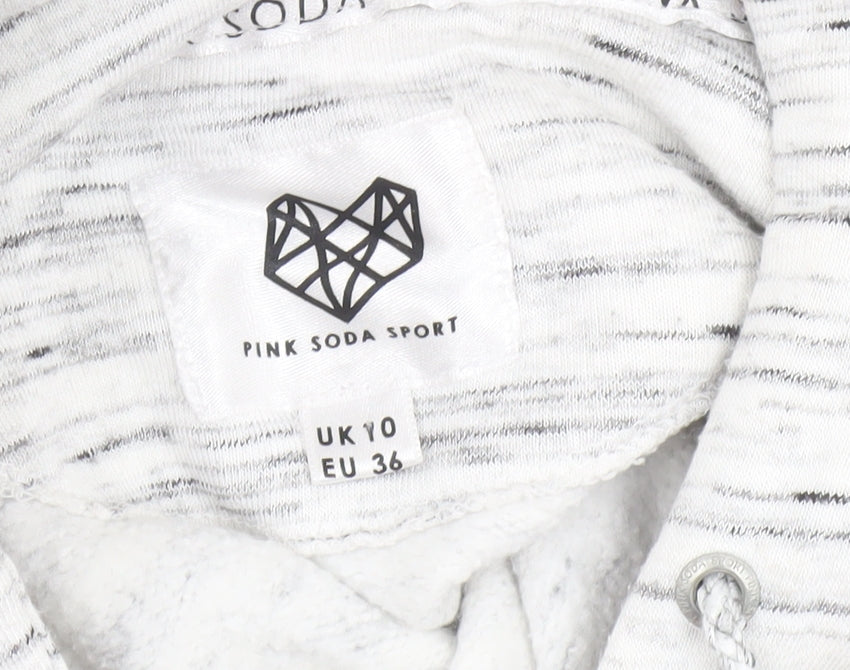 Womens UK Size 10 Pink Soda Sport Grey Pullover Hoodie