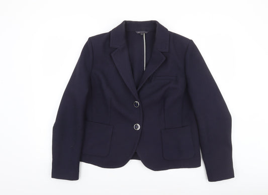 Marks and Spencer Women's Navy Blue Classic Two-Button Blazer Size 18