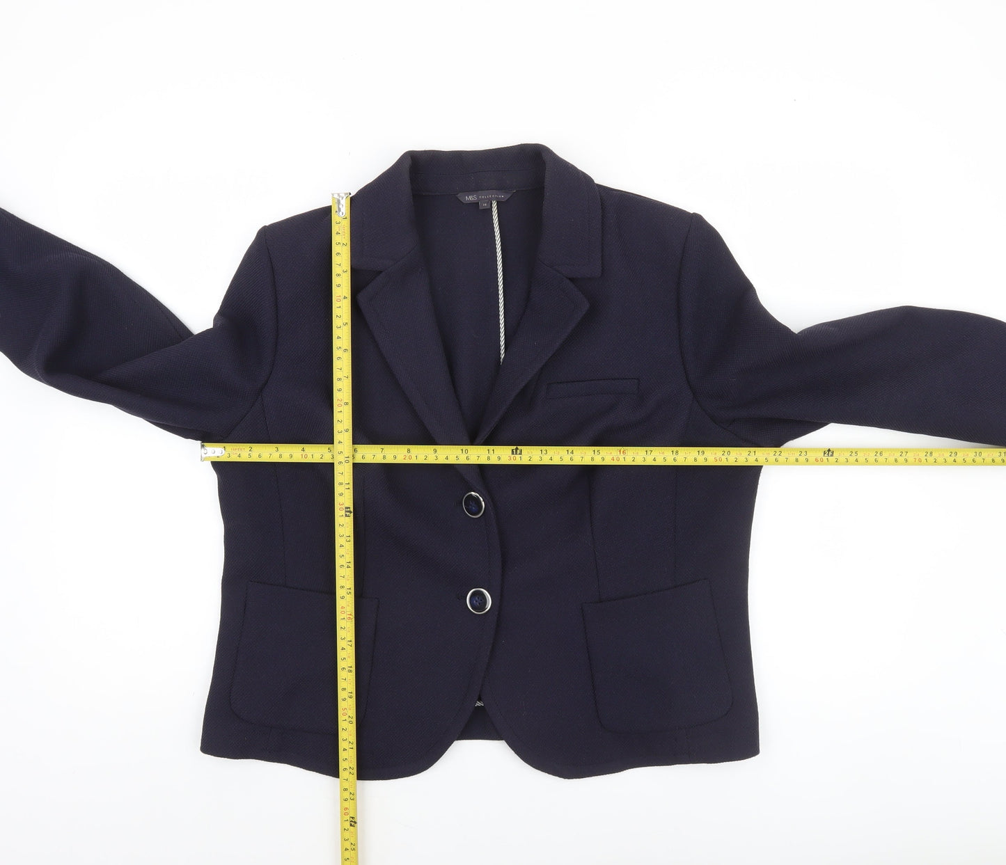 Marks and Spencer Women's Navy Blue Classic Two-Button Blazer Size 18