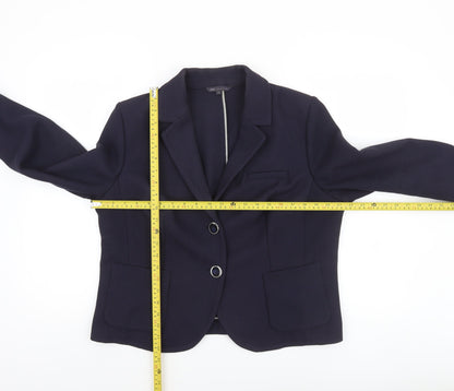 Marks and Spencer Women's Navy Blue Classic Two-Button Blazer Size 18