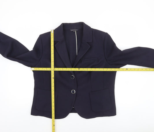 Marks and Spencer Women's Navy Blue Classic Two-Button Blazer Size 18
