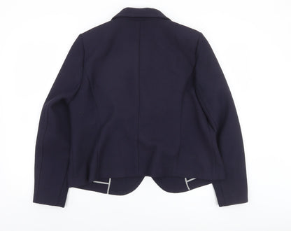 Marks and Spencer Women's Navy Blue Classic Two-Button Blazer Size 18