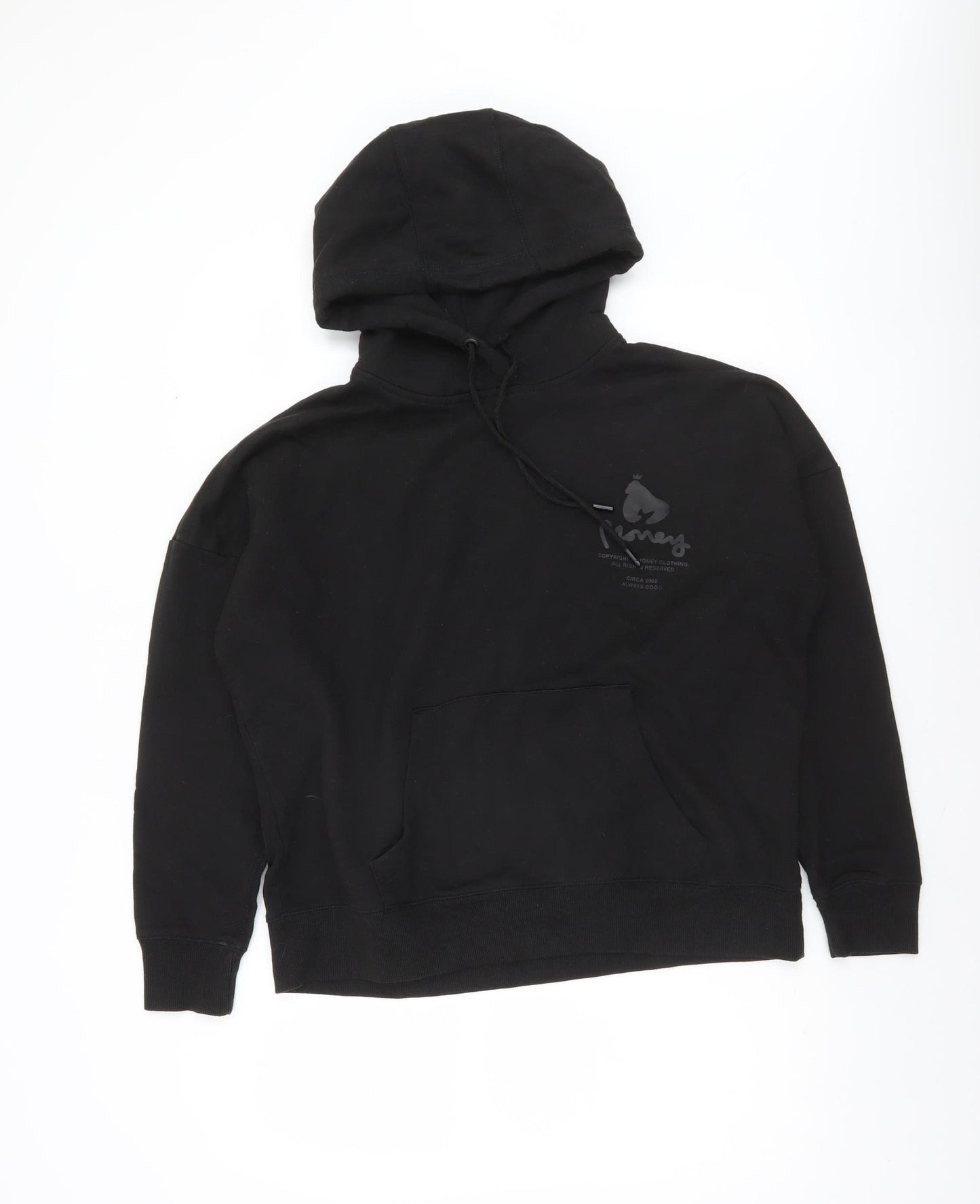 Womens UK Size 12 Money Black Pullover Hoodie