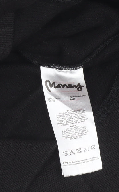 Womens UK Size 12 Money Black Pullover Hoodie