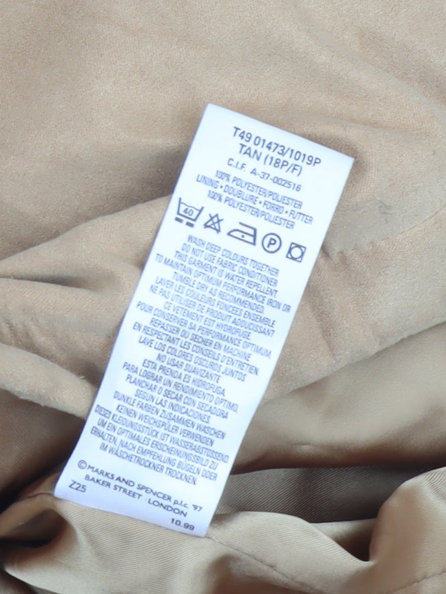 Womens UK Size 18 Marks and Spencer Beige Overcoat