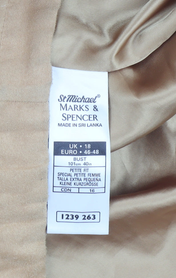 Womens UK Size 18 Marks and Spencer Beige Overcoat