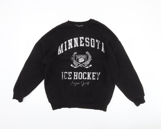 Primark Men's Black Minnesota Ice Hockey Graphic Sweatshirt XS