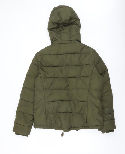 Womens UK Size 14 Topshop Green Puffer Jacket