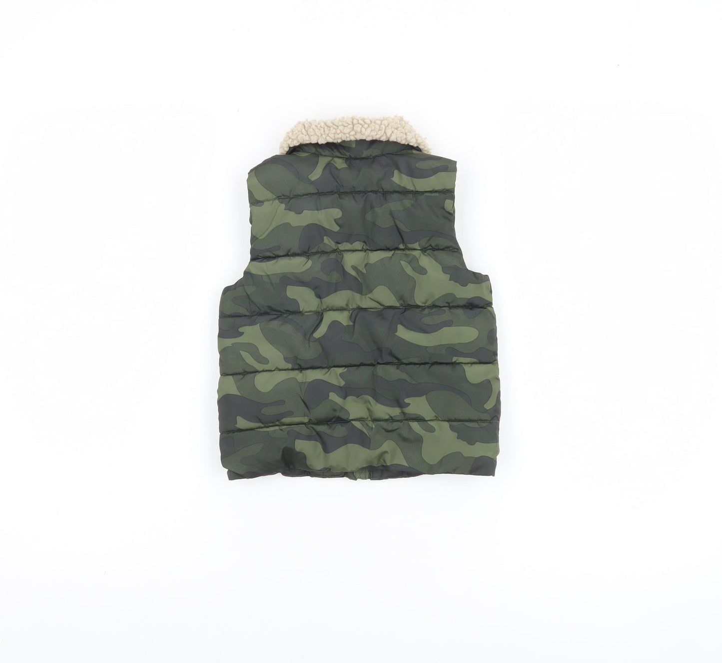 Next Unisex Baby Green Camouflage Puffer Waistcoat 12-18 Months
