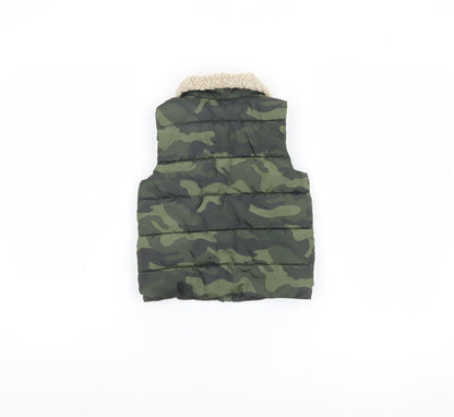 Next Unisex Baby Green Camouflage Puffer Waistcoat 12-18 Months
