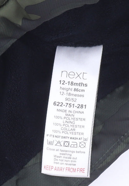 Next Unisex Baby Green Camouflage Puffer Waistcoat 12-18 Months