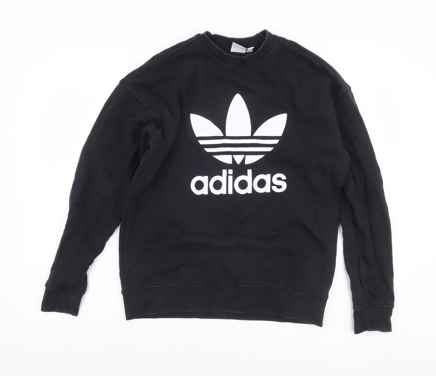 Adidas Women Black Crew Neck Pullover Sweatshirt Size 8