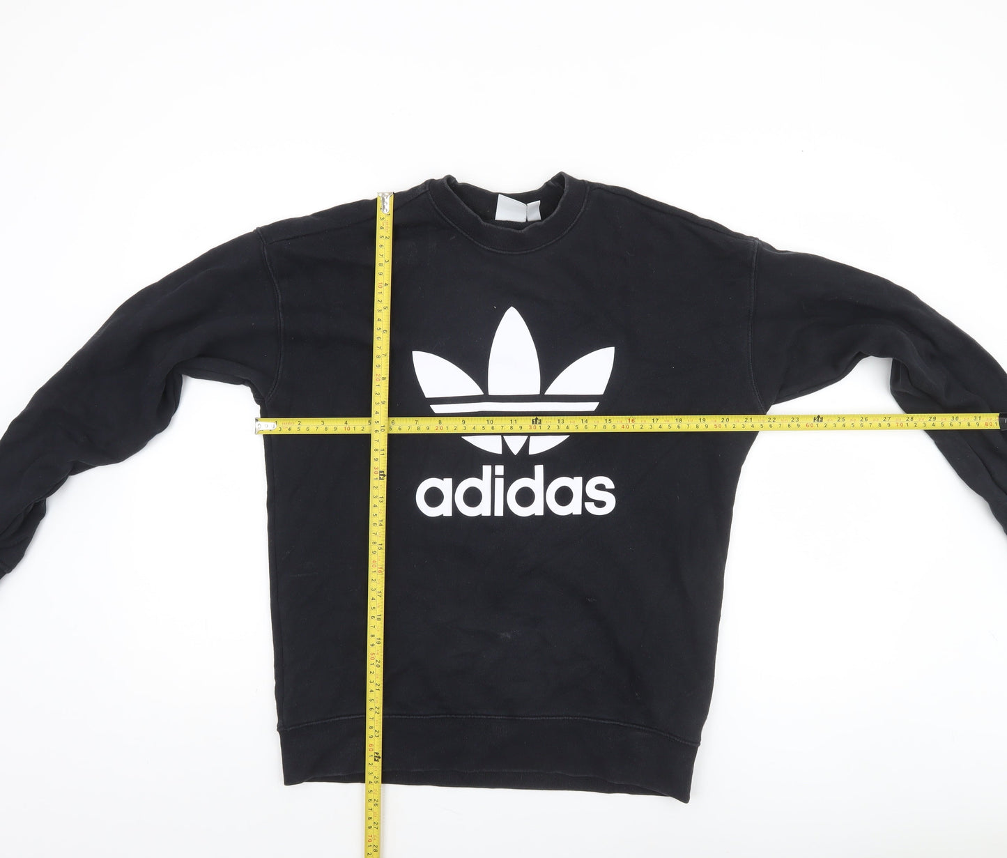 Adidas Women Black Crew Neck Pullover Sweatshirt Size 8