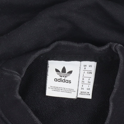 Adidas Women Black Crew Neck Pullover Sweatshirt Size 8