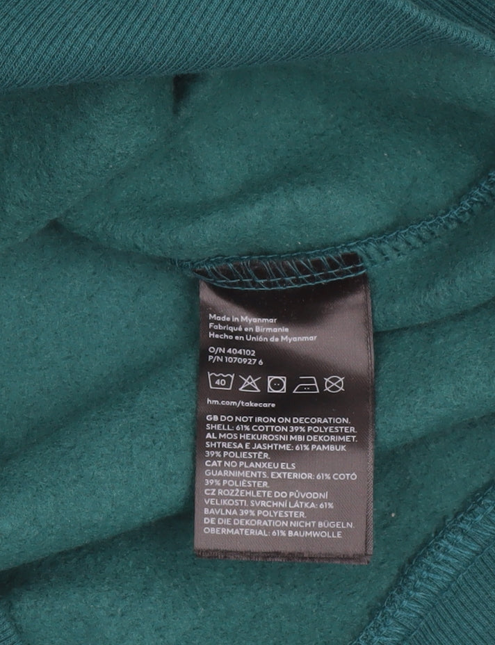 Mens UK Size S H&M Green Pullover Sweatshirt
