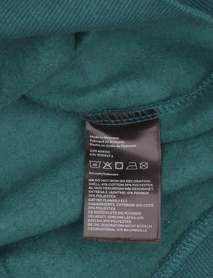 Mens UK Size S H&M Green Pullover Sweatshirt