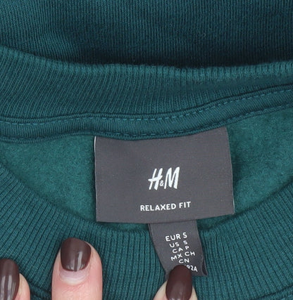 Mens UK Size S H&M Green Pullover Sweatshirt