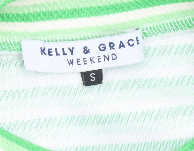 Womens UK Size S Kelly & Grace Green Basic T-Shirt