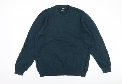 Dunnes Men’s Green Cotton Crew Neck Jumper Size L