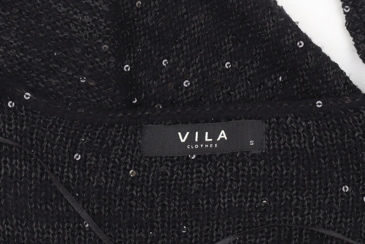 Womens UK Size S VILA Black Cardigan Jumper