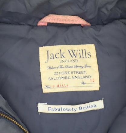 Womens UK Size 10 Jack Wills Blue Puffer Jacket