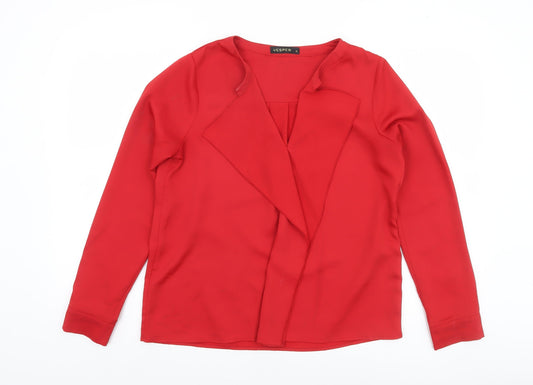 Womens UK Size 10 Vesper Red Wrap Blouse