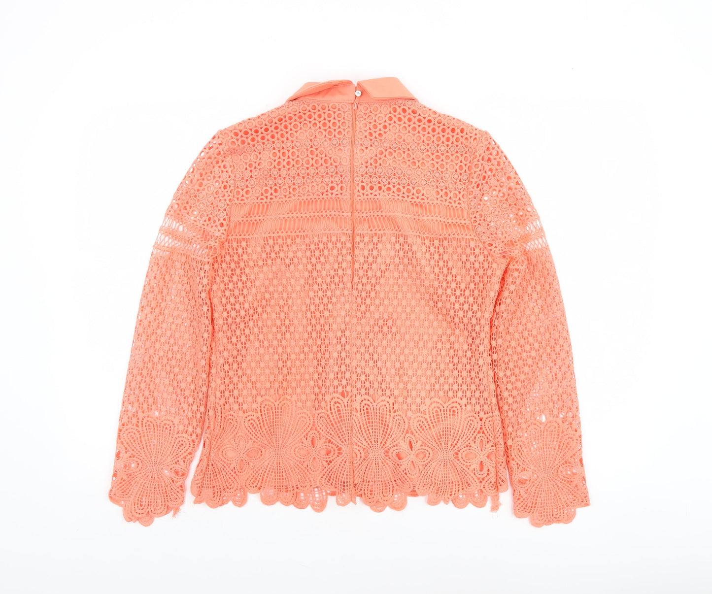 Womens UK Size 2 Kyla Orange Lace Blouse