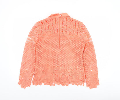 Womens UK Size 2 Kyla Orange Lace Blouse