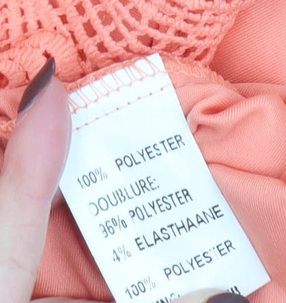 Womens UK Size 2 Kyla Orange Lace Blouse