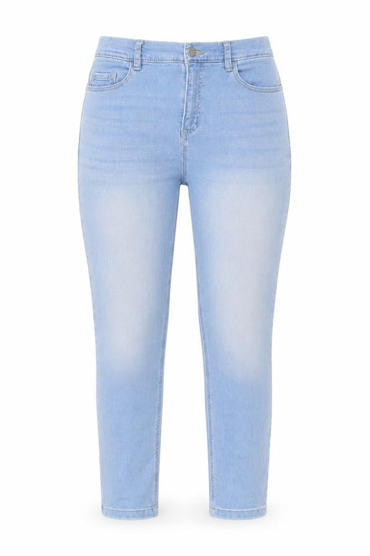 Front view of Dunnes Women's Blue Light Wash Slim Jegging Jeans L