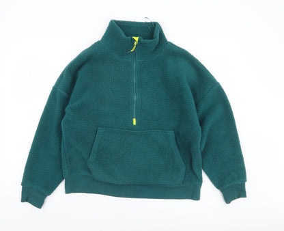 Dunnes Women’s Teal Green Fleece 1/2 Zip Pullover Sweatshirt S