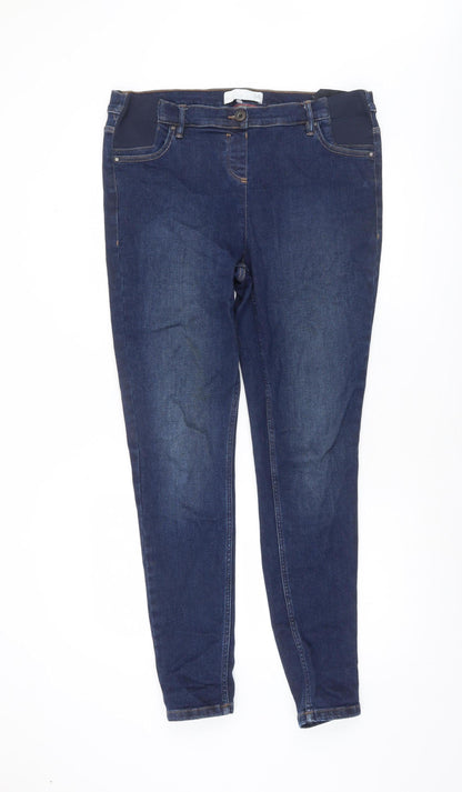 Next Women’s Blue Denim Skinny Jeans Size 14L Tall Stretch Comfort