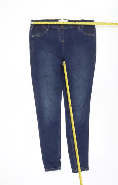 Next Women’s Blue Denim Skinny Jeans Size 14L Tall Stretch Comfort