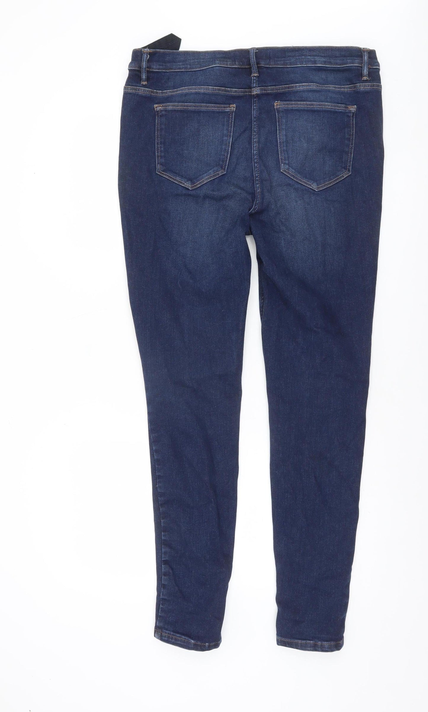 Next Women’s Blue Denim Skinny Jeans Size 14L Tall Stretch Comfort