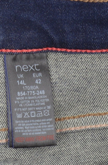 Next Women’s Blue Denim Skinny Jeans Size 14L Tall Stretch Comfort