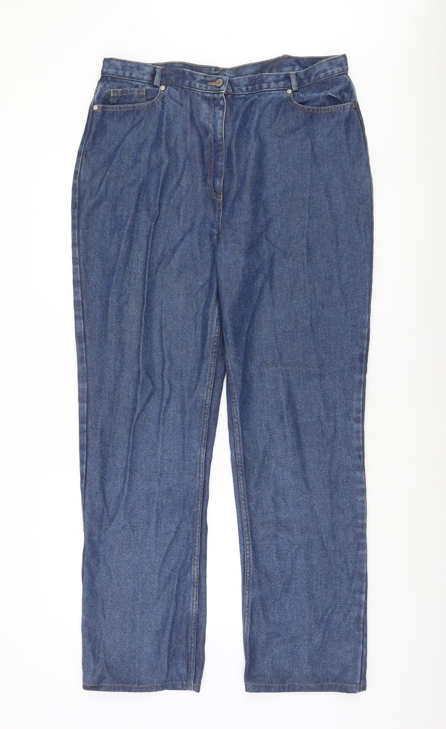 Womens UK Size 12 Aria Regular Fit Straight Blue Jeans