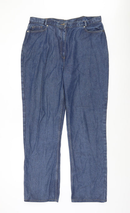Womens UK Size 12 Aria Regular Fit Straight Blue Jeans