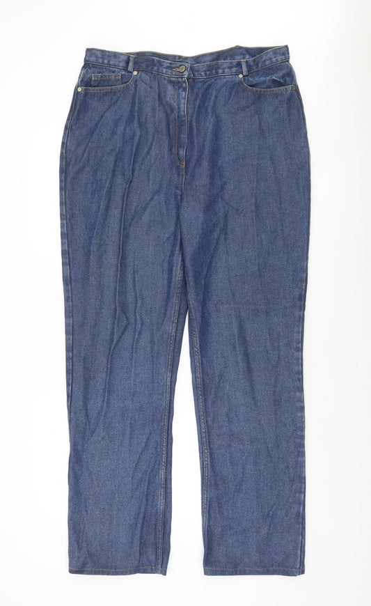 Womens UK Size 12 Aria Regular Fit Straight Blue Jeans