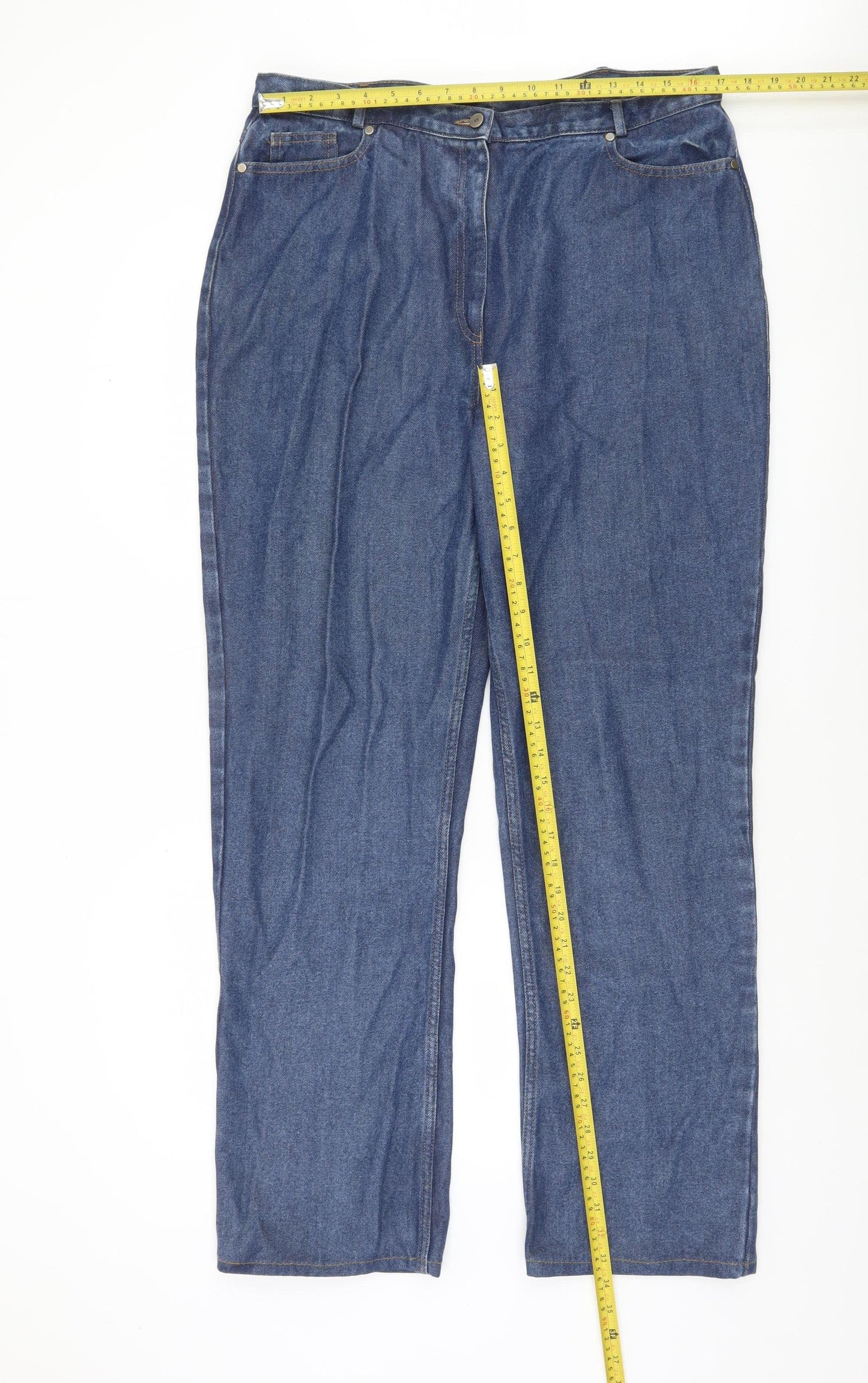 Womens UK Size 12 Aria Regular Fit Straight Blue Jeans