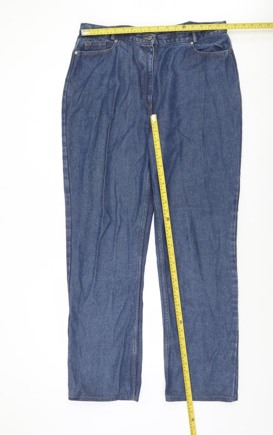 Womens UK Size 12 Aria Regular Fit Straight Blue Jeans