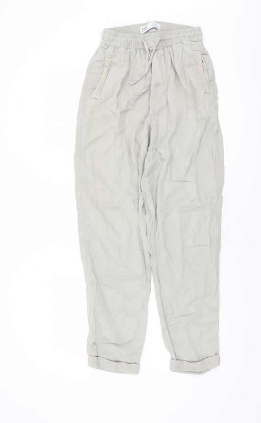 Primark Women Beige 2XS Lyocell Jogger Trousers with Pockets