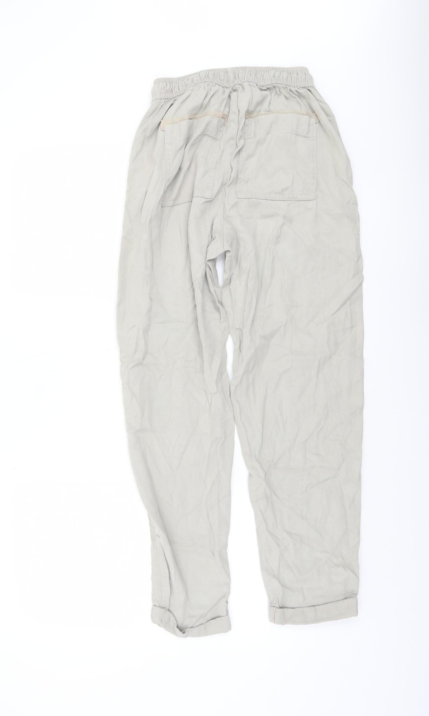 Primark Women Beige 2XS Lyocell Jogger Trousers with Pockets