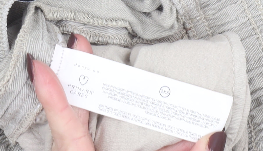 Primark Women Beige 2XS Lyocell Jogger Trousers with Pockets