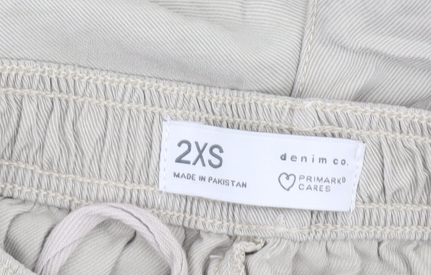 Primark Women Beige 2XS Lyocell Jogger Trousers with Pockets