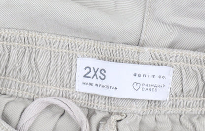 Primark Women Beige 2XS Lyocell Jogger Trousers with Pockets